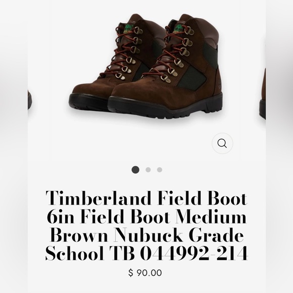 NIB TIMBERLAND FIELD LACE UP NUBUCK MENS/BOYS BOOTS SIZE 6 BROWN - Picture 16 of 17